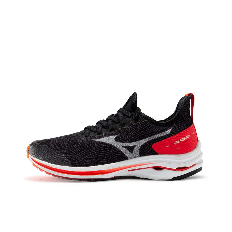 推荐商品：Mizuno/美津浓 Wave Rider Neo 耐磨 织物 合成革 低帮 包裹性 跑鞋 黑色/红色/白色