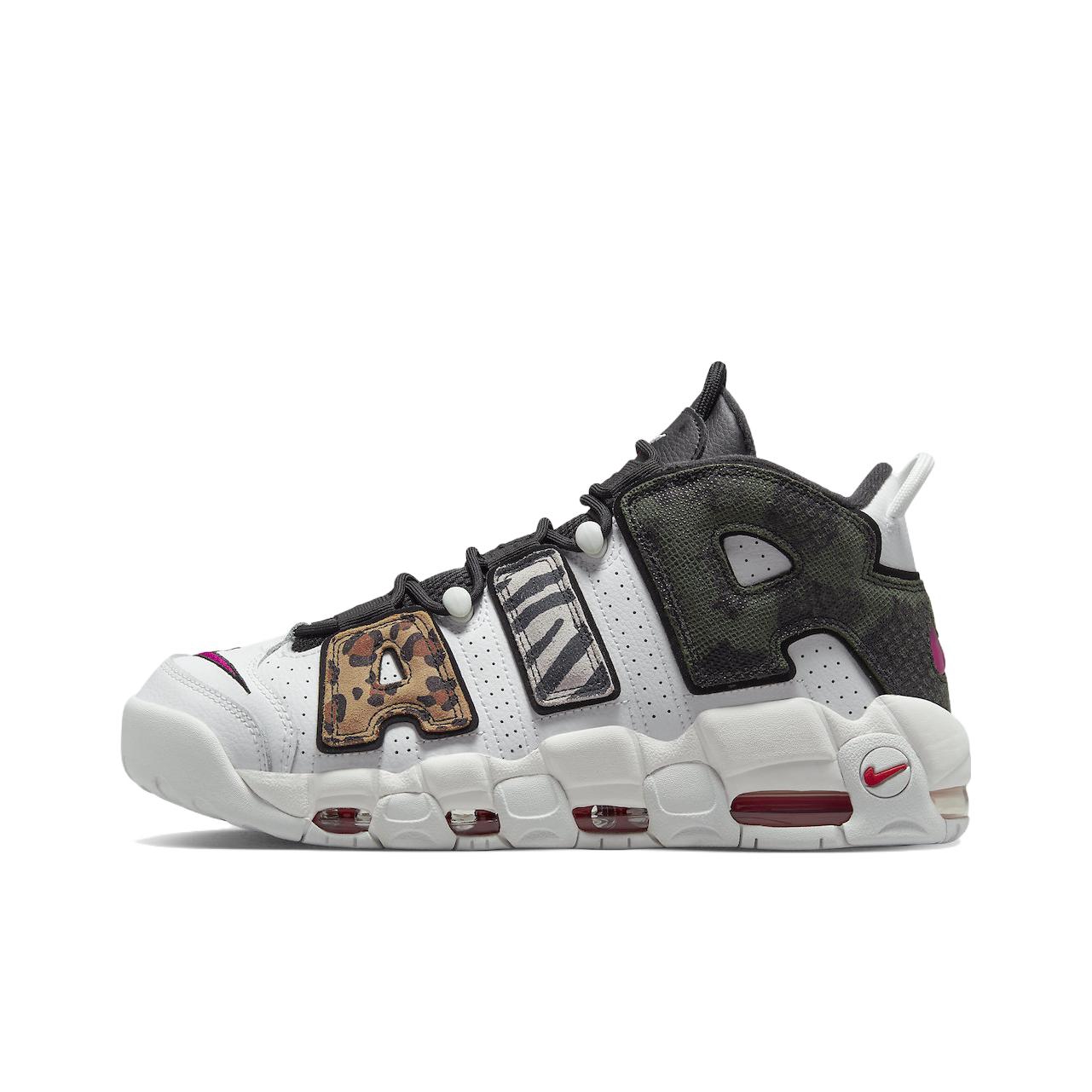 推荐商品：Nike Air More Uptempo 运动休闲鞋 缓震复古百搭防滑耐磨支撑圆头篮球风 Animal Instinct 动物印花/白色/黑色