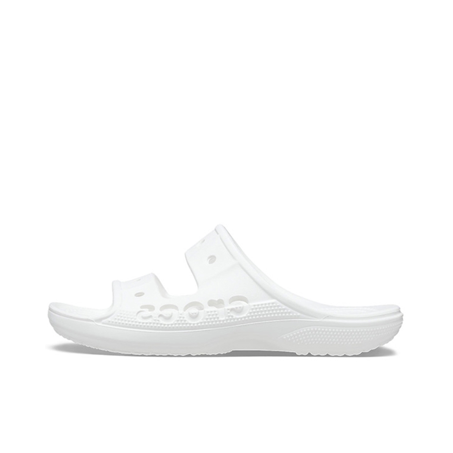 推荐商品：Crocs/卡骆驰 Baya 贝雅 简约时尚 潮流软底 耐磨 一字 露趾 套穿 不累脚 轻便 橡胶底 防磨 沙滩鞋 洞洞鞋 拖鞋 白色 