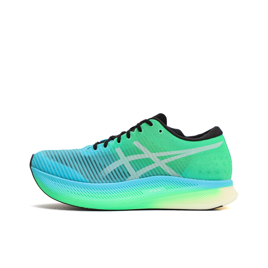 推荐商品：Asics/亚瑟士 Metaspeed Sky 跑鞋 碳板竞速防滑耐磨轻便网布透气缓震回弹织物支撑马拉松 蓝色/绿色/low