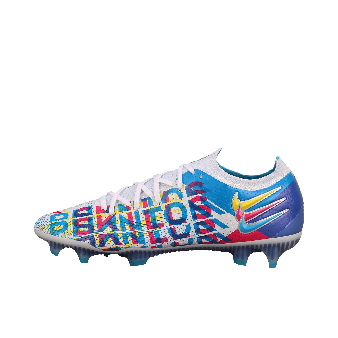 推荐商品：Nike Phantom GT Elite 3D FG 顶级 胶质长钉 天然草地 防滑耐磨 足球鞋 白色/蓝色