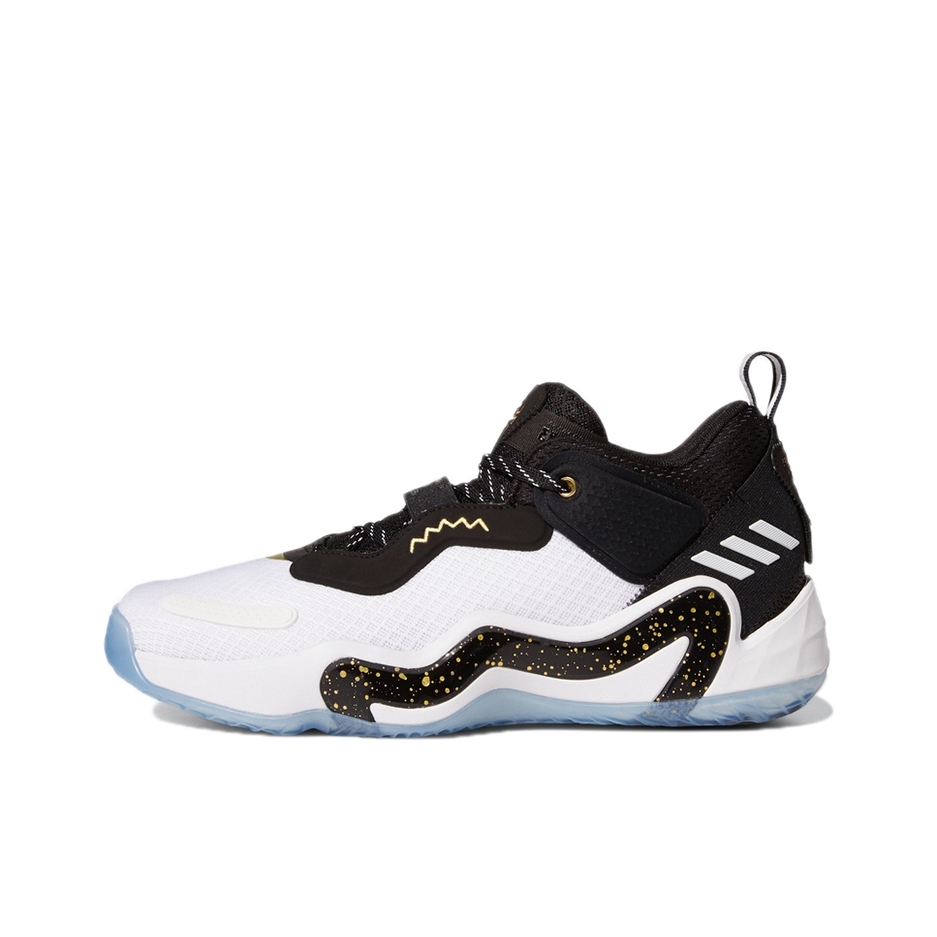 推荐商品：adidas D.O.N. Issue 3 米切尔3代 篮球鞋 透气减震耐磨实战包裹性支撑 黑/白/金色