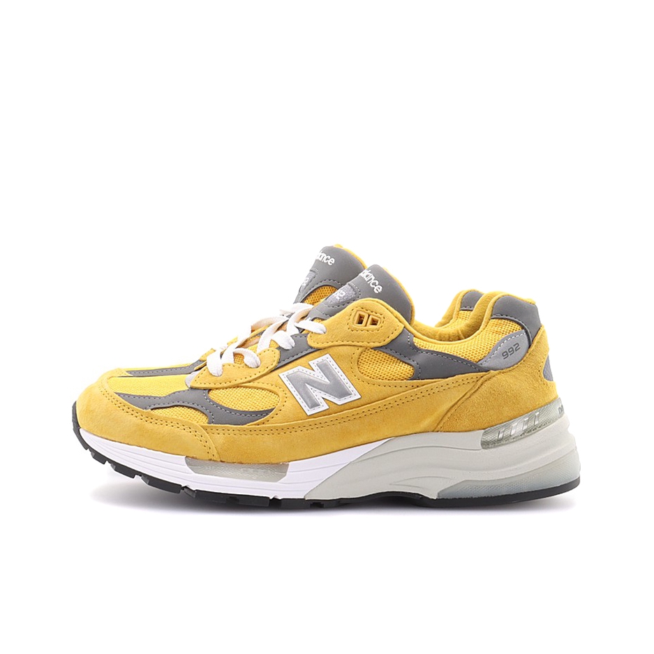 推荐商品：New Balance 992 跑鞋 减震防滑耐磨舒适透气网布织物人造革复古合成革圆头 黄色