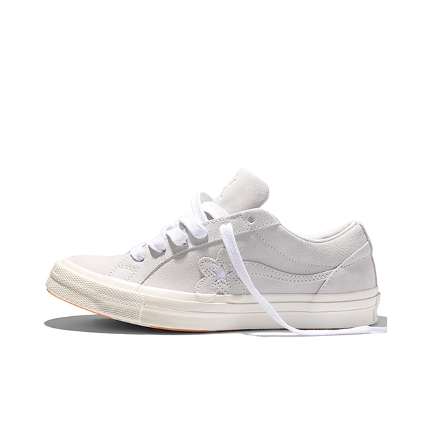 推荐商品：Converse/匡威 One Star 翻毛皮 防滑 复古 星星鞋 板鞋 White Golf Le Fleur*联名/白色小花