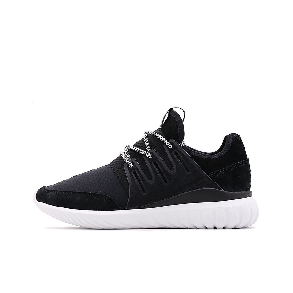 推荐商品：adidas Originals Tubular Radial 轻便运动 网面透气 耐磨 舒适 圆头 低帮 休闲鞋 Core Black/Vintage White 灰褐/白