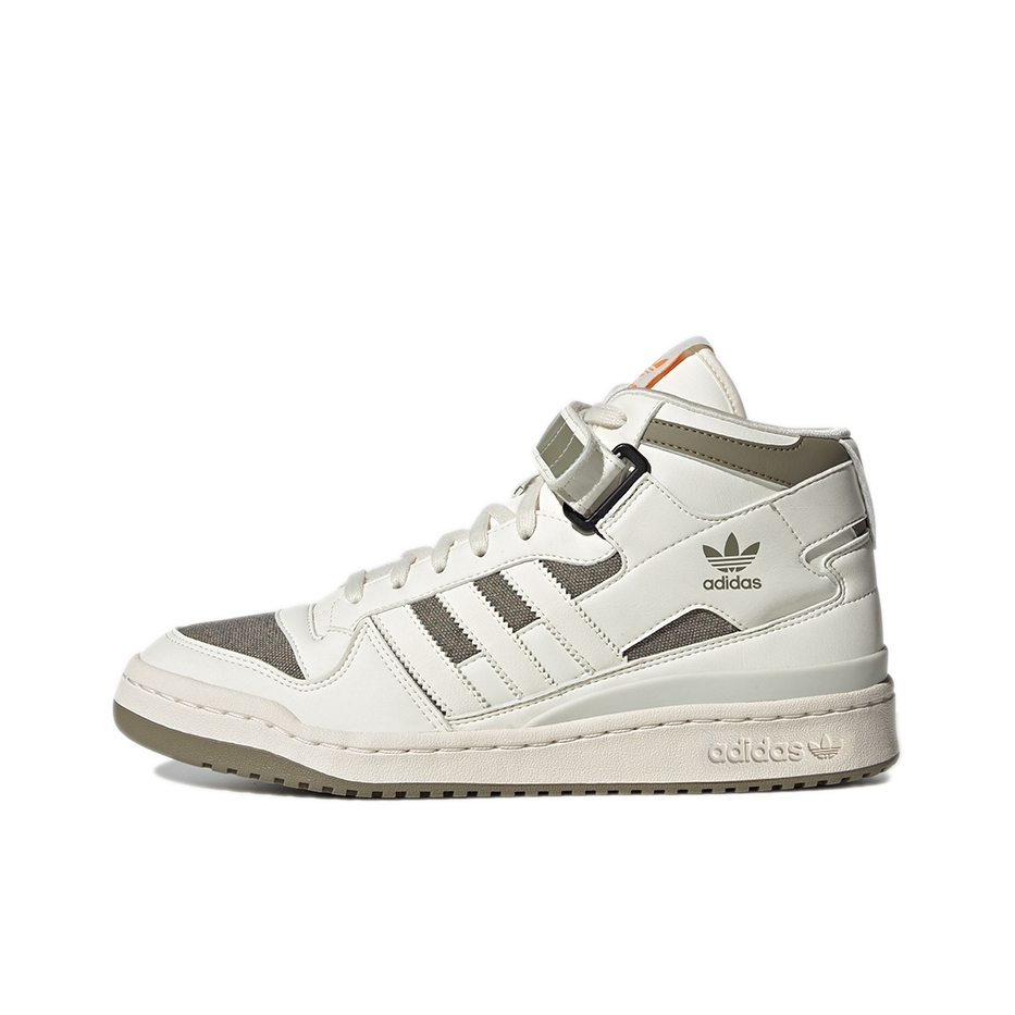 推荐商品：adidas Originals Forum 板鞋 轻便复古防滑时尚魔术贴篮球风薄底包裹性 中帮/米色/绿色