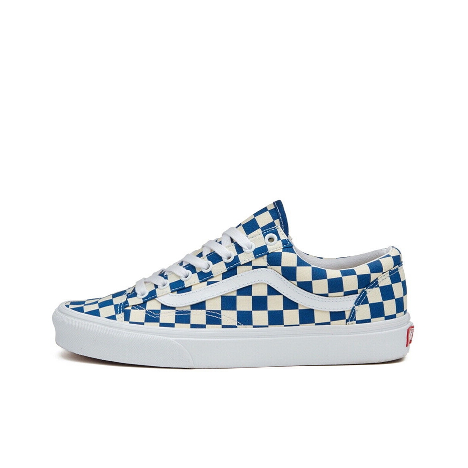 推荐商品：Vans/范斯 Style 36 滑板鞋 板鞋 舒适轻便防滑耐磨复古百搭帆布拼接防水运动 白蓝棋盘格