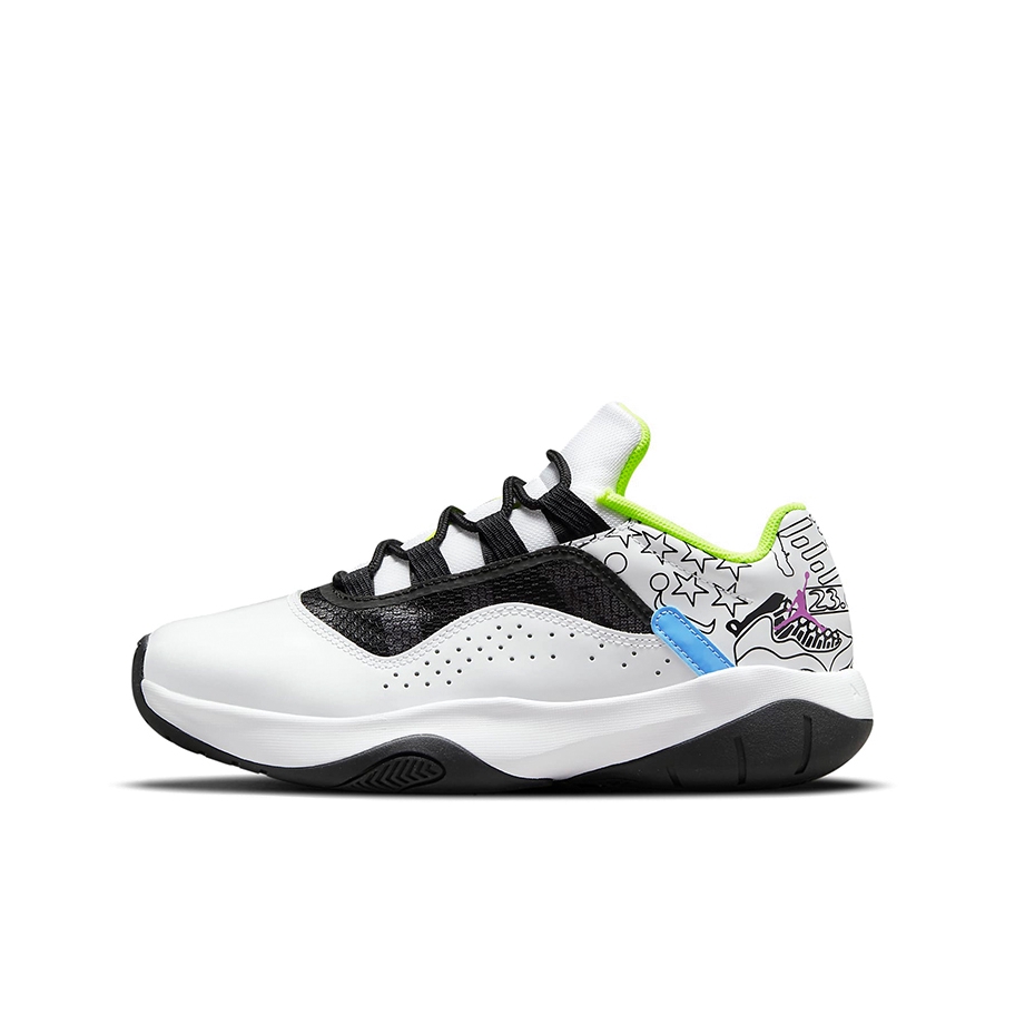 推荐商品：Air Jordan CMFT 11 运动休闲鞋 减震防滑复古耐磨舒适百搭透气运动回弹织物合成革抓地缓震轻便包裹性 GS/白色/黑色/荧光黄