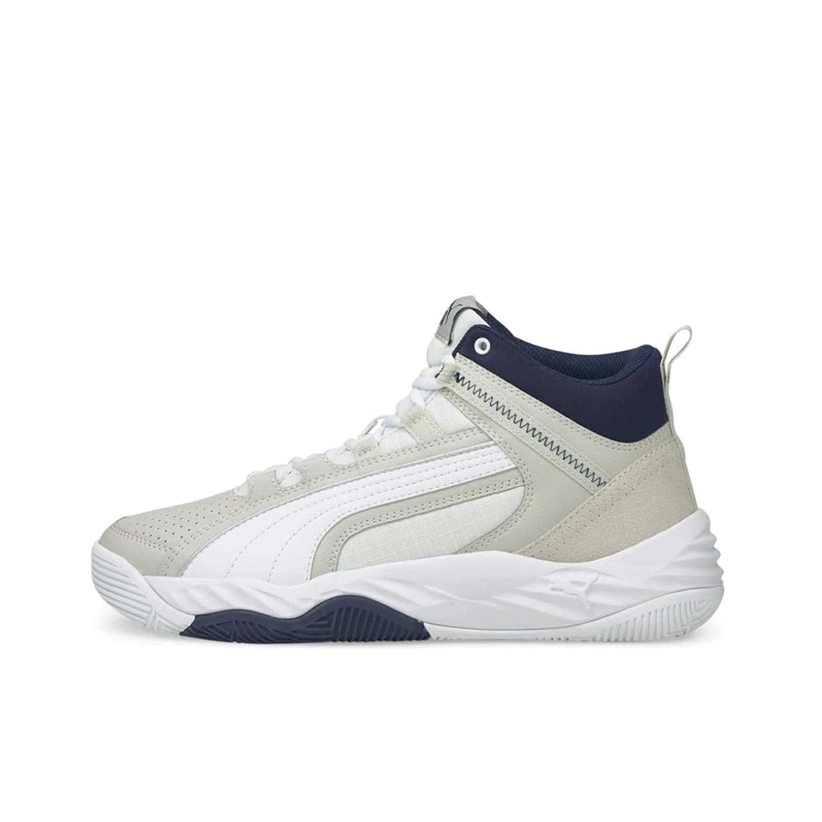 推荐商品：Puma/彪马 Rebound Future Evo 时尚复古 实战防滑耐磨 运动 篮球鞋 浅灰/白色/粗呢蓝