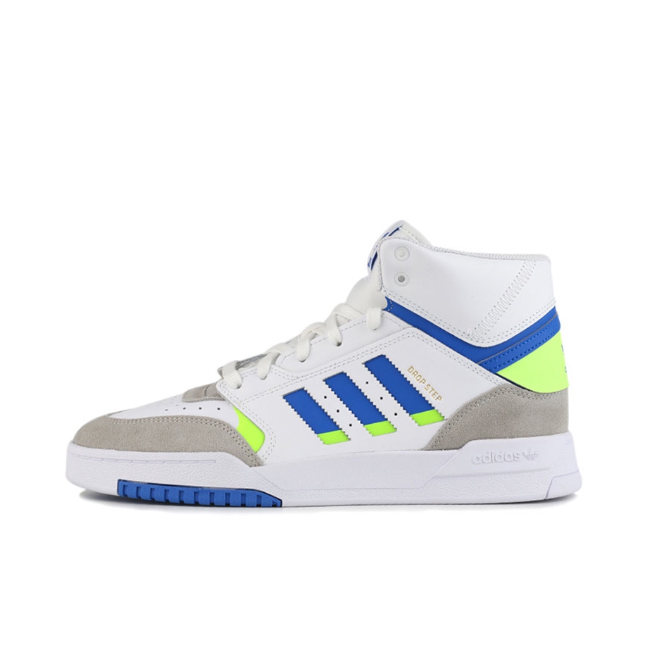 推荐商品：adidas Originals Drop Step 板鞋 复古耐磨透气舒适百搭 White/Blue/Yellow 白蓝黄