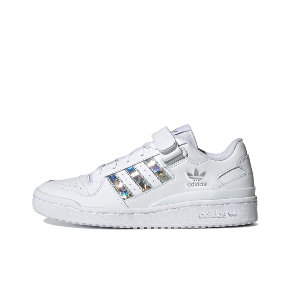 推荐商品：adidas Originals Forum 板鞋 轻便复古防滑时尚魔术贴篮球风薄底包裹性 反光色/白色