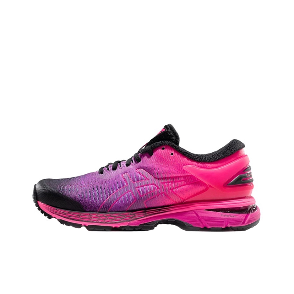 推荐商品：Asics/亚瑟士 Gel-Kayano 25 跑鞋 稳定支撑缓震回弹防滑耐磨轻便透气复古织物 Black/Pink/Purple 女款/粉紫渐变