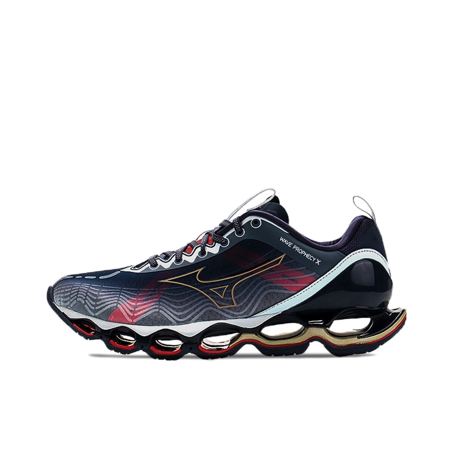 推荐商品：Mizuno/美津浓 Wave Prophecy X 缓震回弹 舒适 网布透气 织物 慢跑 运动 缓冲 跑鞋 黑色/红色