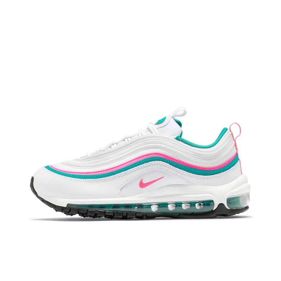 推荐商品：Nike Air Max 97 跑鞋 气垫减震全掌舒适透气防滑耐磨百搭复古织物合成革运动时尚圆头包裹性支撑 白色/蓝色/黑色