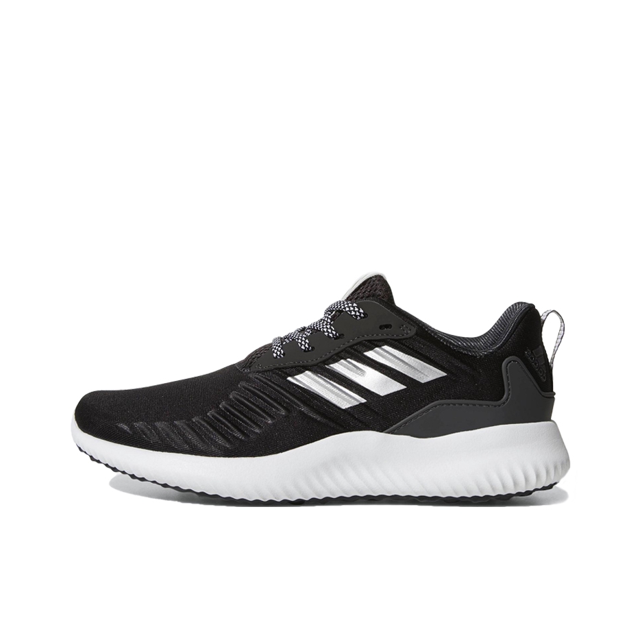 推荐商品：adidas Alpha Bounce RC 跑鞋 缓震轻便舒适休闲耐磨透气织物运动简洁圆头 Black/White/Silver 黑白