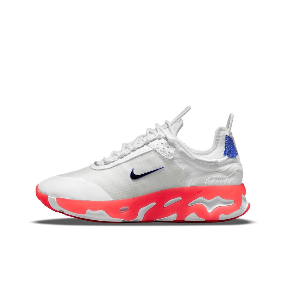推荐商品：Nike React Live 跑鞋 防滑耐磨轻便透气缓震泡棉时尚运动训练织物合成革 白色/红色/蓝色
