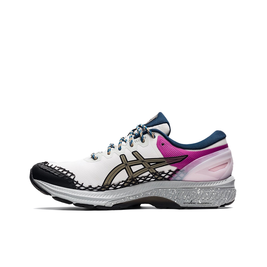 推荐商品：Asics/亚瑟士 Gel-Kayano 27 跑鞋 碳板稳定支撑防滑耐磨缓震回弹网面透气复古马拉松织物圆头 条纹/白色