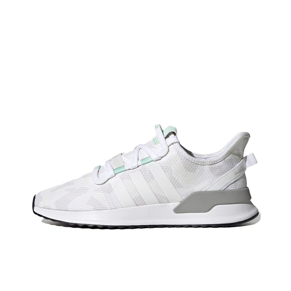 推荐商品：adidas Originals U Path Run 轻便 耐磨 透气 复古 运动休闲鞋 白色/淡灰/绿色