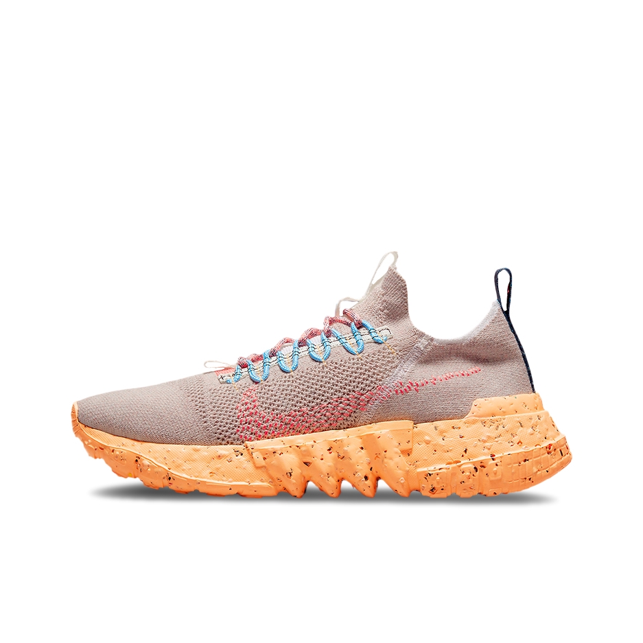 推荐商品：Nike Space Hippie 01 跑鞋 缓震耐磨防滑软底轻便透气运动包裹性 灰色/白色/甜瓜橙