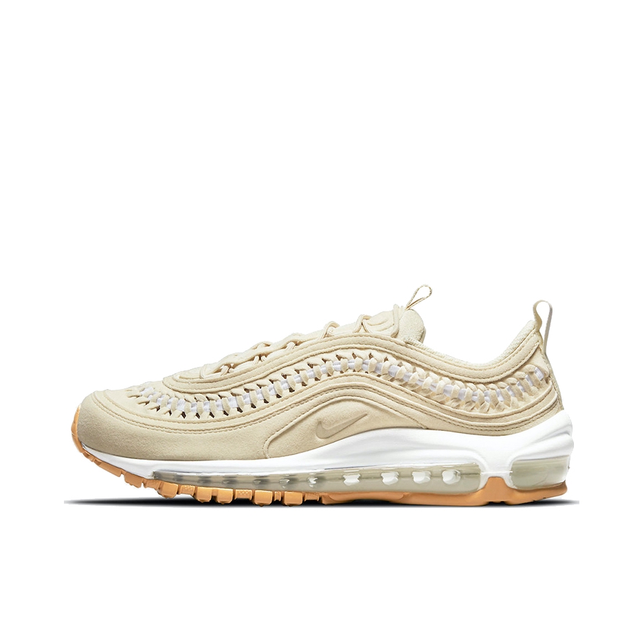 推荐商品：Nike Air Max 97 跑鞋 气垫减震全掌舒适透气防滑耐磨百搭复古织物合成革运动时尚圆头包裹性支撑 米色