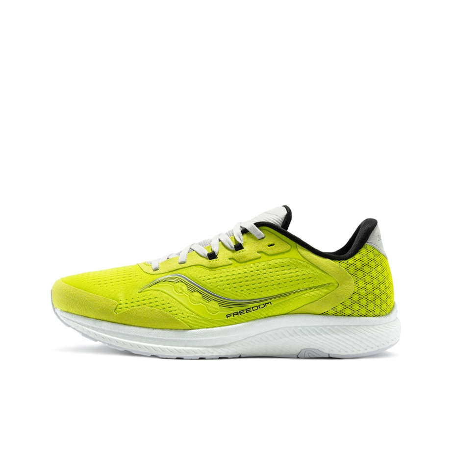推荐商品：Saucony/索康尼 Freedom 自由 4 舒适 轻量缓震 防滑耐磨 跑鞋 柠檬黄