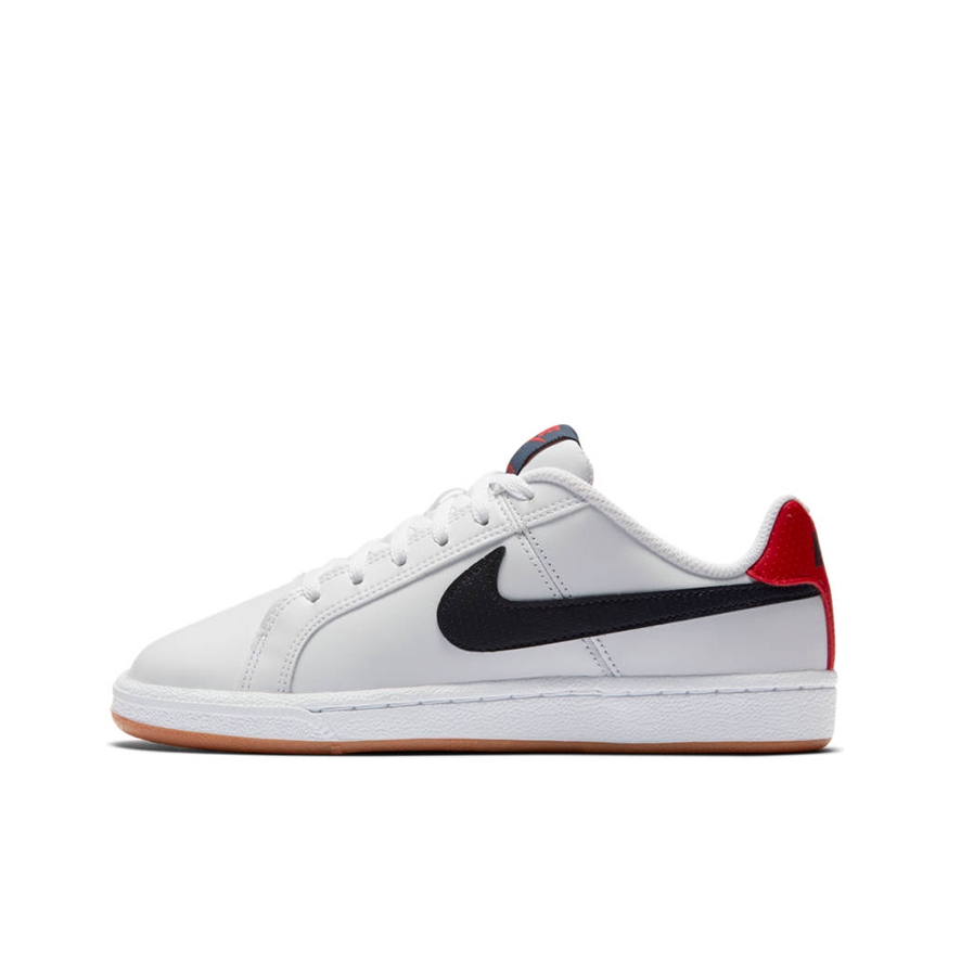 推荐商品：Nike Court Royale 板鞋 轻便防滑耐磨复古透气运动休闲低帮 GS/白色/黑色/红尾