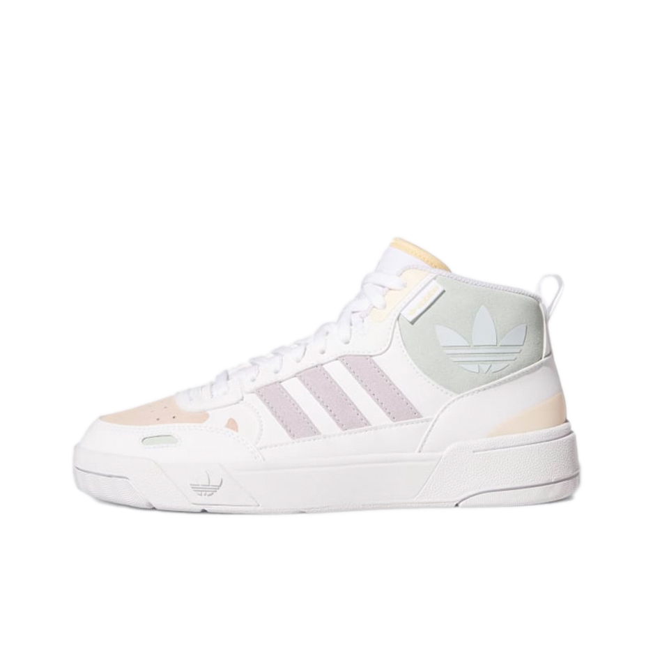 推荐商品：adidas Originals Post Up 板鞋 复古休闲防滑耐磨轻便篮球风圆头 云白/橘色/淡紫色