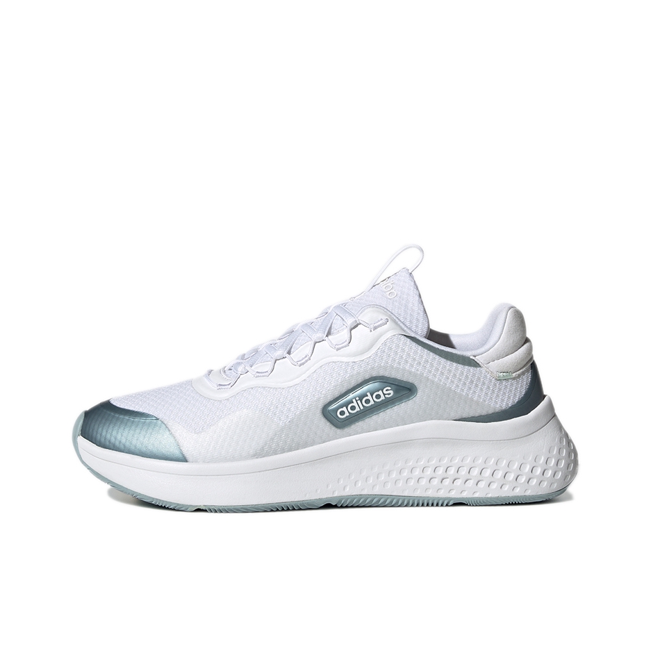 推荐商品：adidas NEO Primrose Sleek 运动休闲鞋 防滑耐磨网面透气 白色/银灰