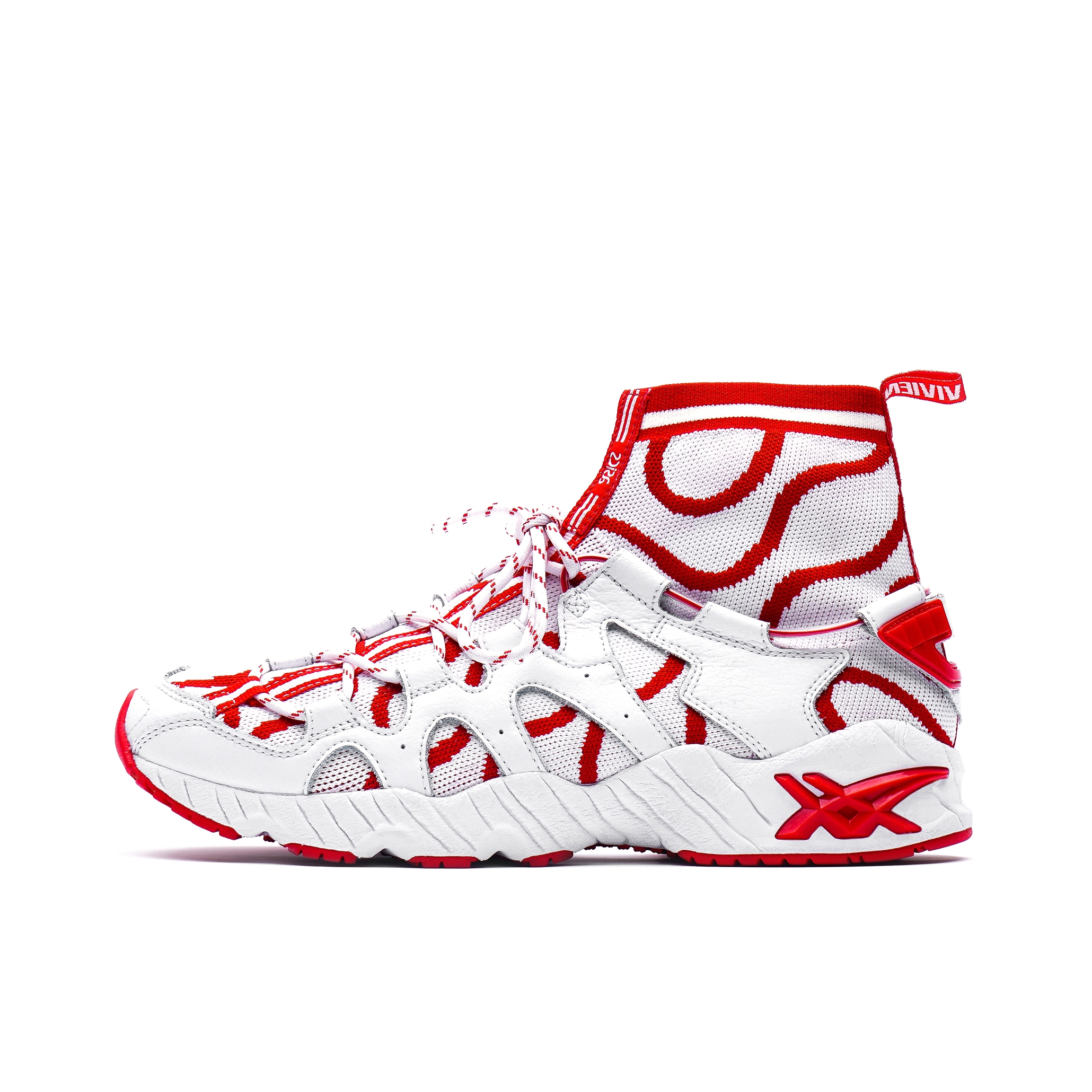 推荐商品：Asics/亚瑟士 Gel-Mai Knit 减震耐磨 网布透气 舒适防滑 跑鞋 Fiery Red Vivienne Westwood联名/红白