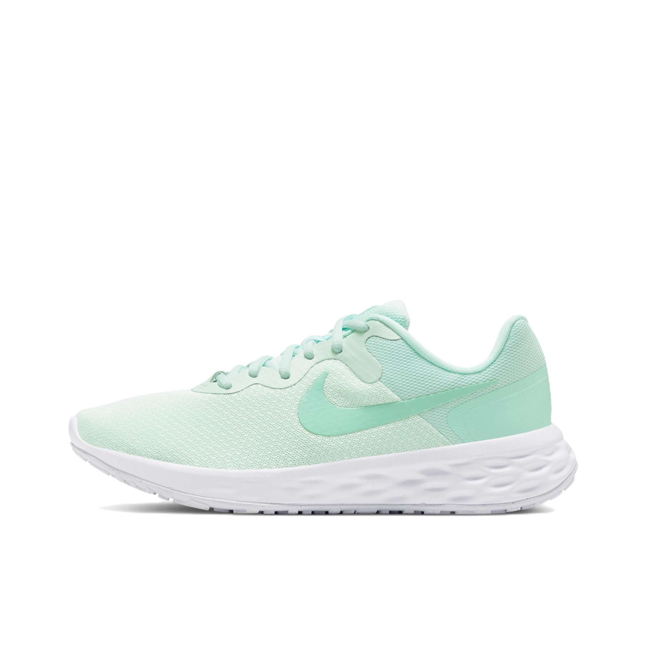 推荐商品：Nike Revolution 6 跑鞋 减震网面透气回弹圆头 微绿/白色