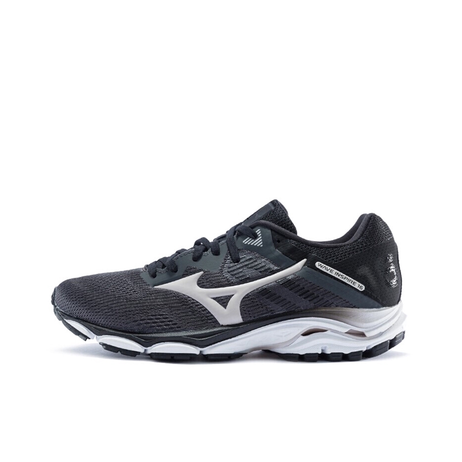 推荐商品：Mizuno/美津浓 Wave Inspire 16 稳定支撑 减震 防滑耐磨 舒适透气 织物 合成革 跑鞋 黑色/蓝色/白色