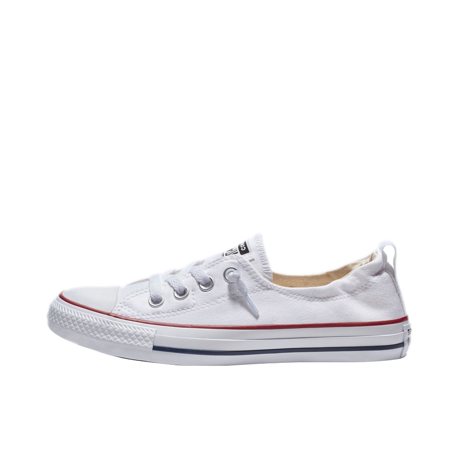 推荐商品：Converse/匡威 Chuck Taylor All Star Shoreline 帆布鞋 休闲百搭舒适轻便防滑耐磨减震透气圆头一脚蹬 White/Red 白色