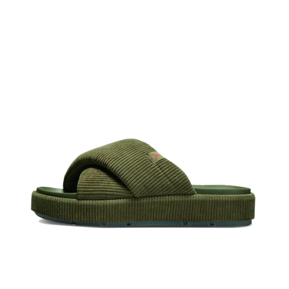 推荐商品：Jordan Sophia Slide 轻便透气 防滑耐磨 舒适 潮流 休闲运动 沙滩 厚底 一字 拖鞋 女款/橄榄绿