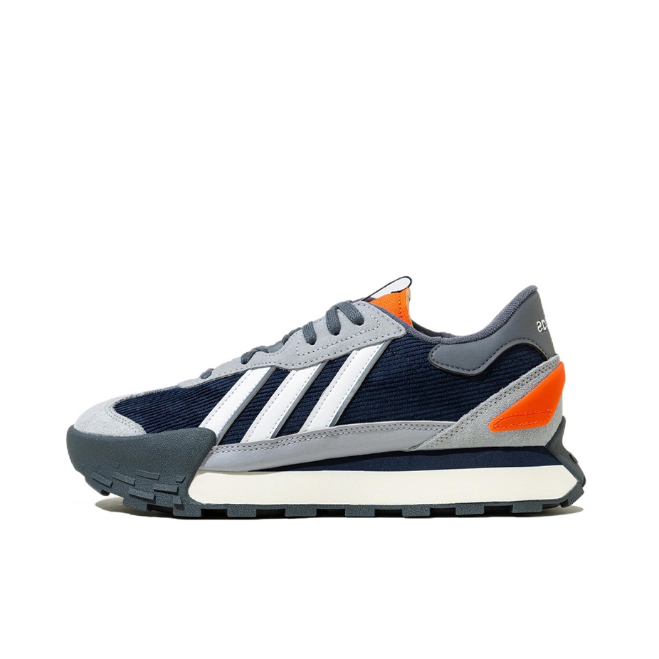 推荐商品：adidas neo Futro Mixr 运动休闲鞋 防滑耐磨轻便舒适增高厚底透气复古织物轻运动 藏青蓝/灰色