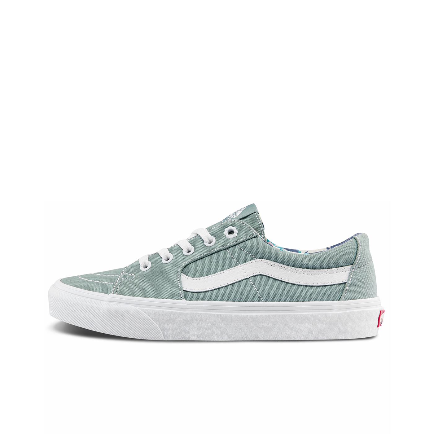 推荐商品：Vans/范斯 SK8-Low 板鞋 防滑耐磨舒适减震潮流拼接百搭休闲复古风帅气高街运动简约风薄底 浅蓝色/太阳花