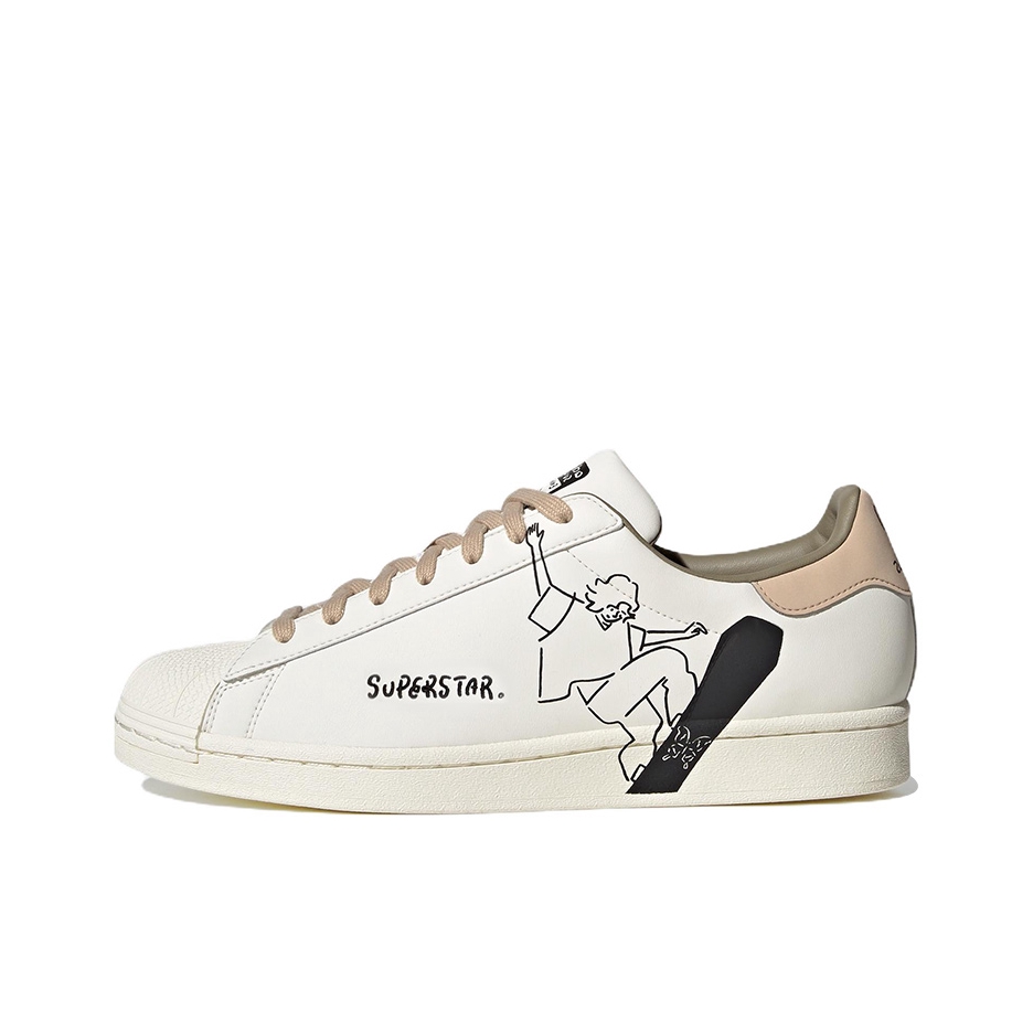 推荐商品：【宋雨琦同款】 adidas Originals Superstar 板鞋 轻便贝壳头薄底舒适百搭耐磨复古 米白/黑色/棕色