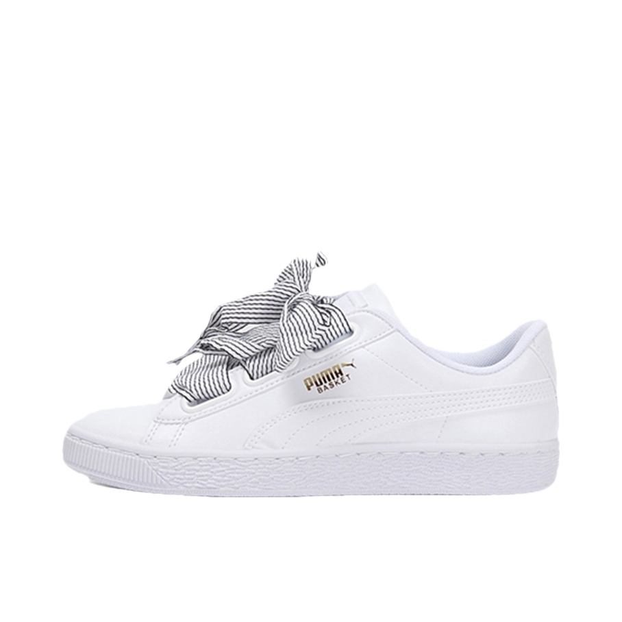 推荐商品：Puma/彪马 Basket Heart 板鞋 复古百搭舒适轻便耐磨防滑运动休闲蝴蝶结 White 白条纹