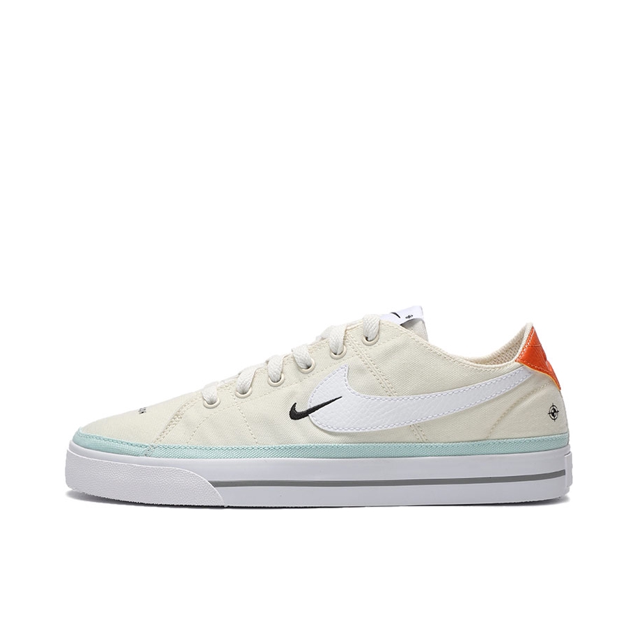 推荐商品：Nike Court Legacy 板鞋 复古舒适透气防滑耐磨休闲运动一脚蹬 米色/蓝色/橙色