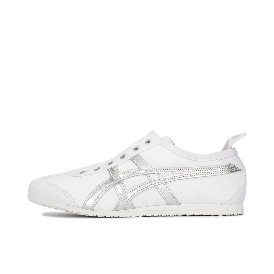 推荐商品：Onitsuka Tiger/鬼塚虎 Mexico 66 Slip-on 懒人鞋 德训鞋 运动休闲鞋 复古轻便透气一脚蹬舒适百搭 白色/银色