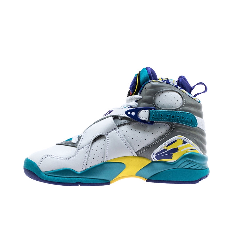 推荐商品：Air Jordan 8 运动休闲鞋 减震轻便防滑耐磨舒适百搭复古包裹性合成革支撑 White/Gainsboro/DarkCyan 2019/水鬼/3M