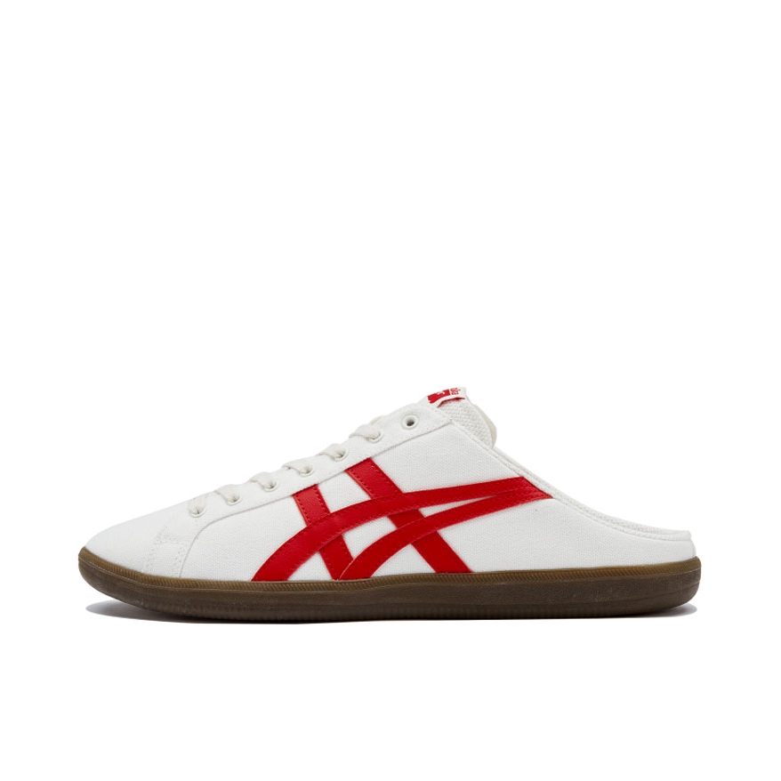 推荐商品：Onitsuka Tiger DD Trainer 防滑耐磨 舒适减震 轻便透气 防水 包裹性 复古 一脚蹬 合成革 织物 德训鞋 运动休闲鞋 米白色/红色