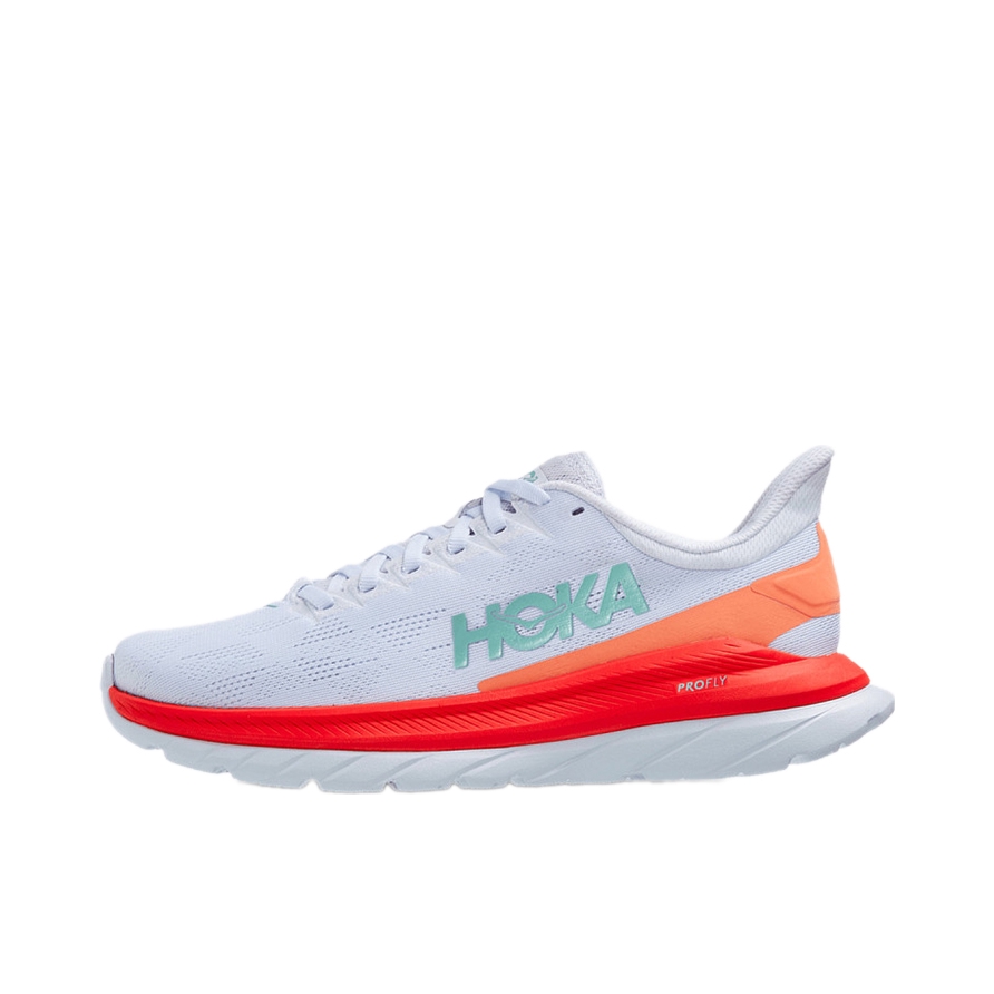 推荐商品：HOKA ONE ONE Mach 马赫 4 减震回弹 耐磨 透气织物 跑鞋 白色/假日红