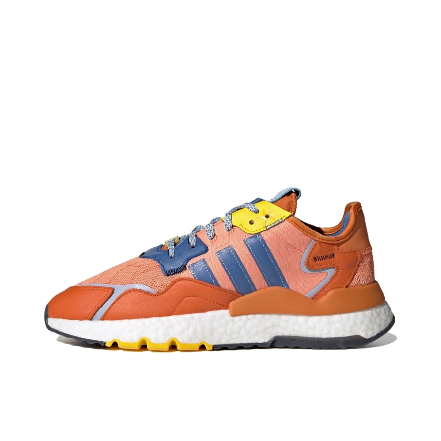 推荐商品：adidas Originals Nite Jogger BOOST 透气 防滑 支撑 中底 复古 运动休闲鞋 Ninja联名/橙色/蓝色