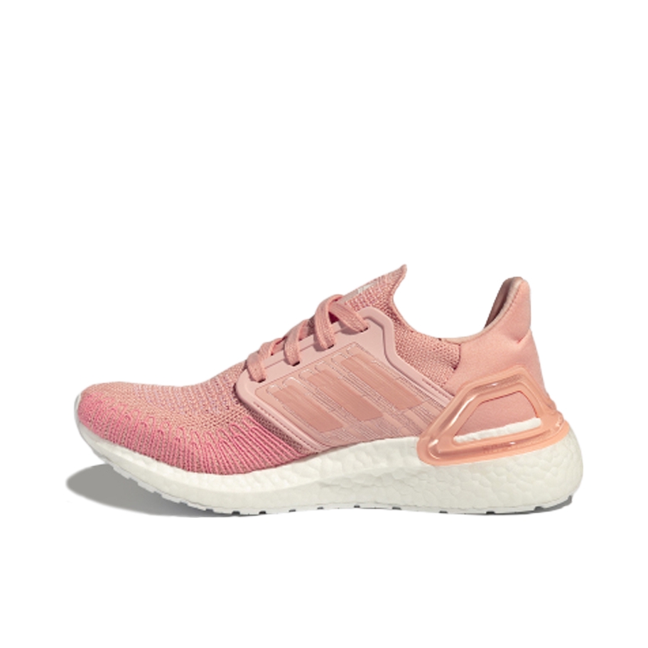推荐商品：adidas UltraBoost 2020 经典UB 跑鞋 织物缓震回弹抗扭转圆头轻运动 浅粉/白色