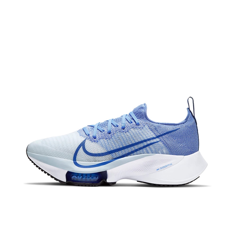 推荐商品：Nike Air Zoom Tempo NEXT% 跑鞋 全掌稳定支撑耐磨透气防滑碳板跑道耐穿 蓝色/白色
