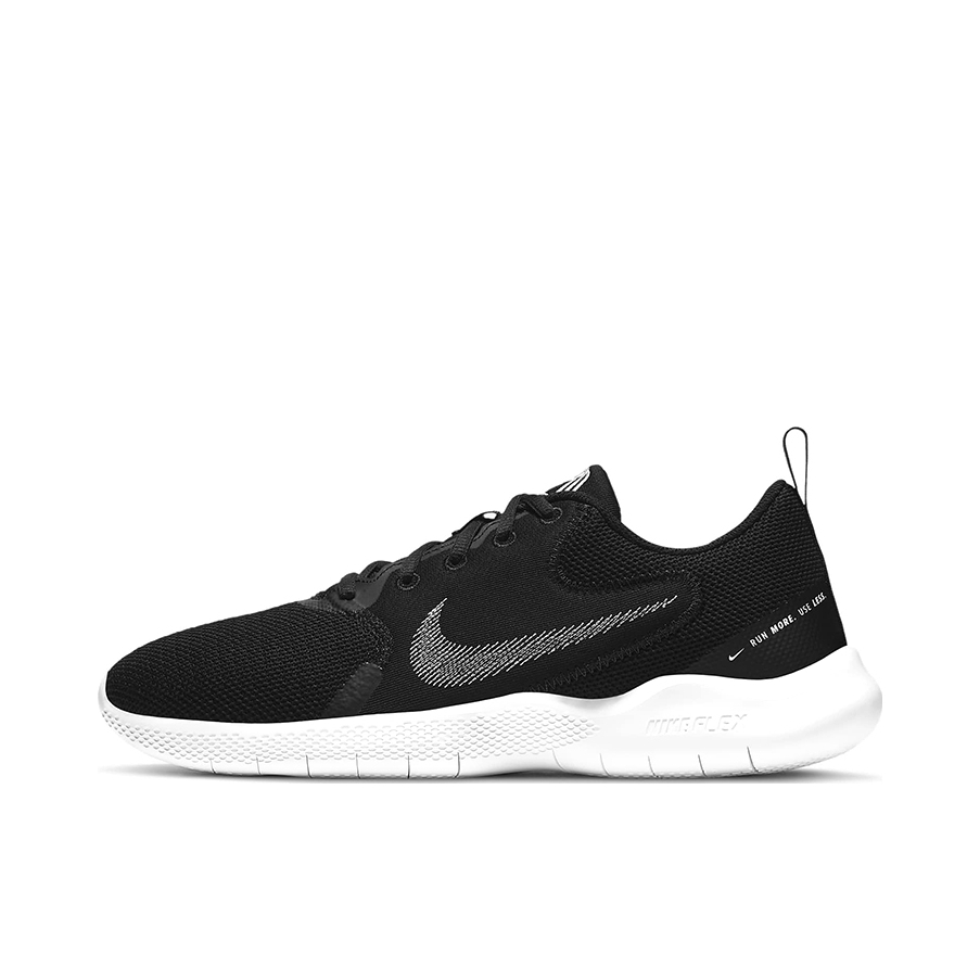 推荐商品：Nike Flex Experience 10 跑鞋 网面透气轻便舒适防滑耐磨休闲运动织物合成革 石墨黑/灰色/白色