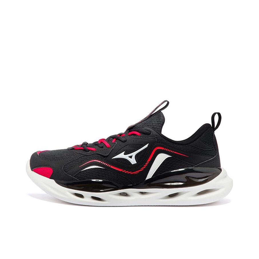 推荐商品：Mizuno/美津浓 Koi 1.5 轻便缓震 防滑耐磨 舒适网面 织物 合成革 运动 跑鞋 黑色/红色