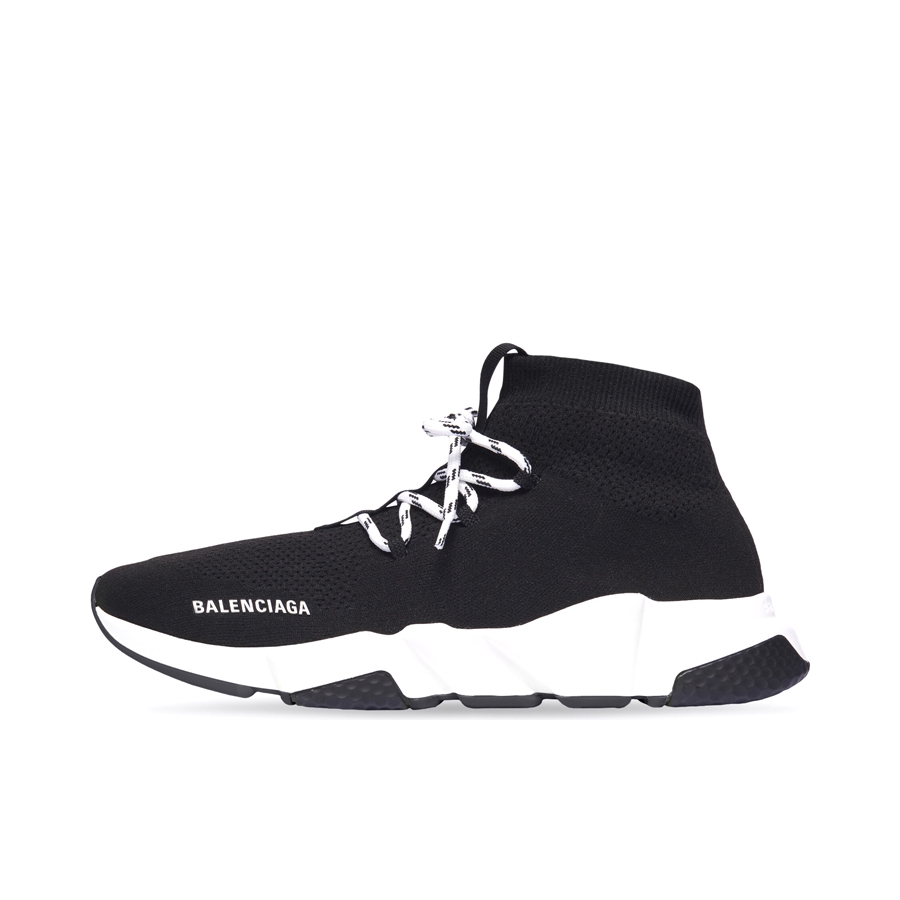 推荐商品：Balenciaga Speed Lace-up系列 舒适减震 防滑耐磨 透气 百搭 简约时尚 包裹性 运动休闲鞋 黑色/白色