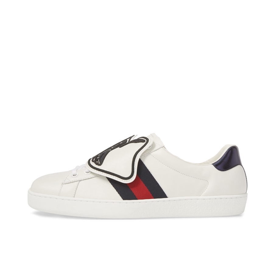 推荐商品：Gucci Ace 板鞋 减震防滑耐磨时尚休闲运动魔术贴牛皮 白