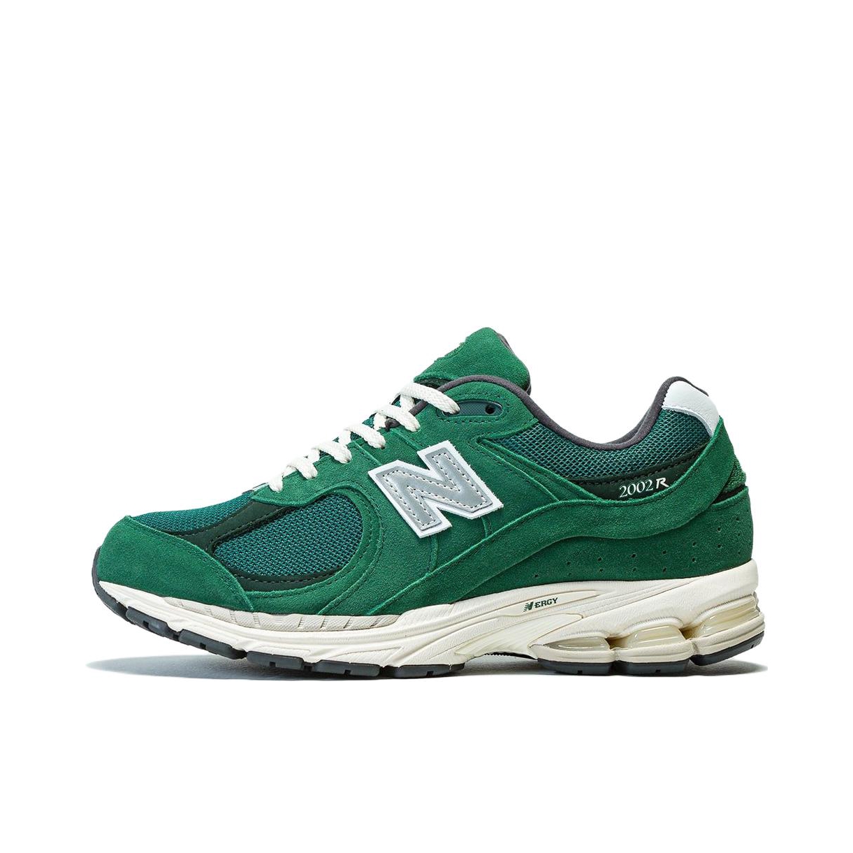 推荐商品：New Balance 2002R 跑鞋 缓震防滑耐磨透气复古拼接防水气垫慢跑支撑 绿色/白色